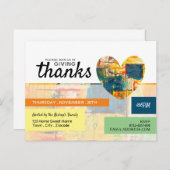 Gemäldetes Herz, Erntedank Party Einladung Postkarte (Vorne/Hinten)