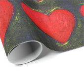 Gemäldetes Herz Geschenkpapier (Rolleneckpunkt)