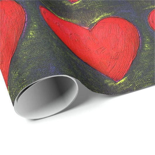 Gemäldetes Herz Geschenkpapier (Rolleneckpunkt)