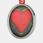Gemäldetes Herz Ornament Aus Metall (Links)
