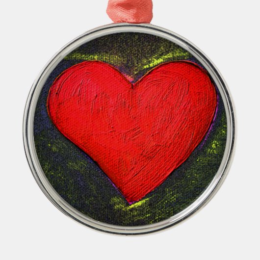 Gemäldetes Herz Ornament Aus Metall (Vorne)
