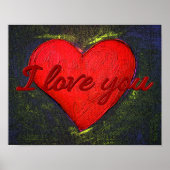 Gemäldetes Herz-Poster Poster (Vorne)