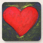 Gemäldetes Herz Untersetzer (Vorderseite)