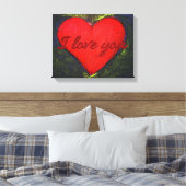 Gemäldetes Herz-Wrapped Poster Leinwanddruck (Insitu (Schlafzimmer))