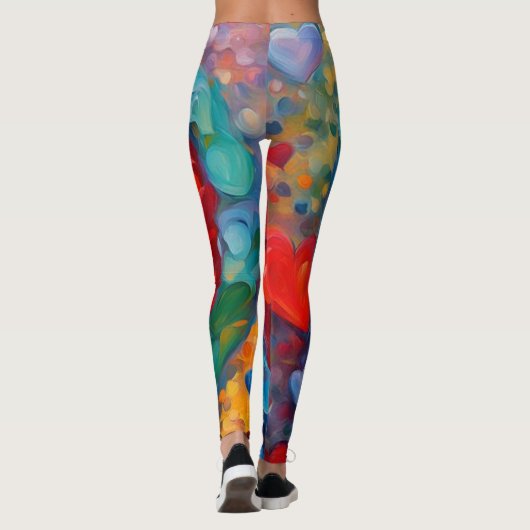 Gemäldetes Herzdesign Leggings (Rückseite)