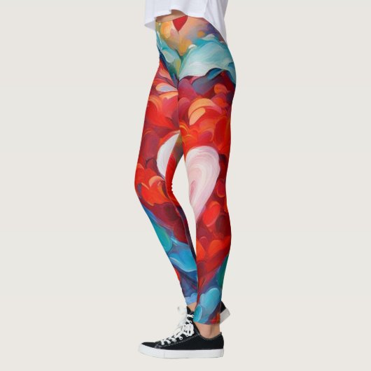 Gemäldetes Herzdesign Leggings (Links)
