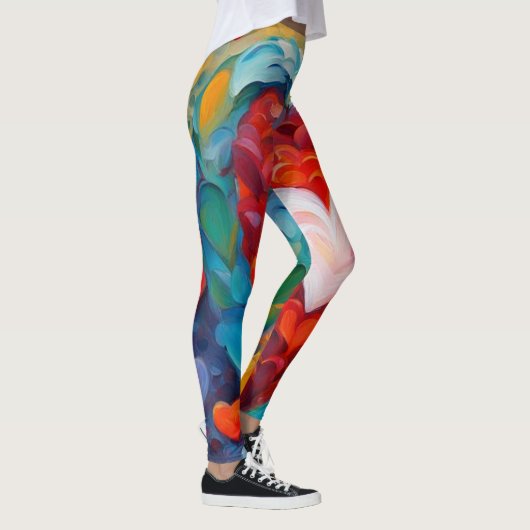 Gemäldetes Herzdesign Leggings (Rechts)