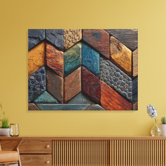 Gemäldetes Holz Canvas Art Leinwanddruck (Insitu (Wohnzimmer))