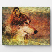 Gemäldetes Holz Wolf Decorative Plaque Fotoplatte (Vorderseite)