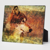 Gemäldetes Holz Wolf Decorative Plaque Fotoplatte (Seite)