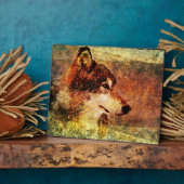 Gemäldetes Holz Wolf Decorative Plaque Fotoplatte (Seite)