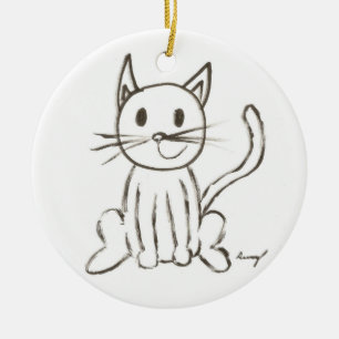 Gemäldetes Kitty "Kitty's 1st Christmas" Ornament