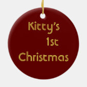 Gemäldetes Kitty "Kitty's 1st Christmas" Ornament (Hinten)