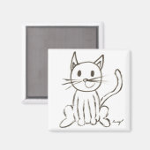 Gemäldetes Kitty Square Magnet (Vorderseite/Rückseite)