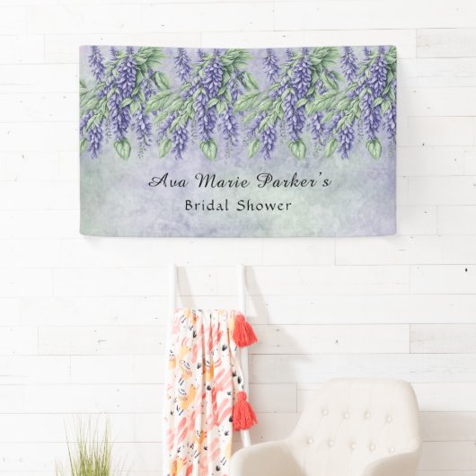 Gemäldetes Lavendel Wisteria Brautparty Banner (Insitu)
