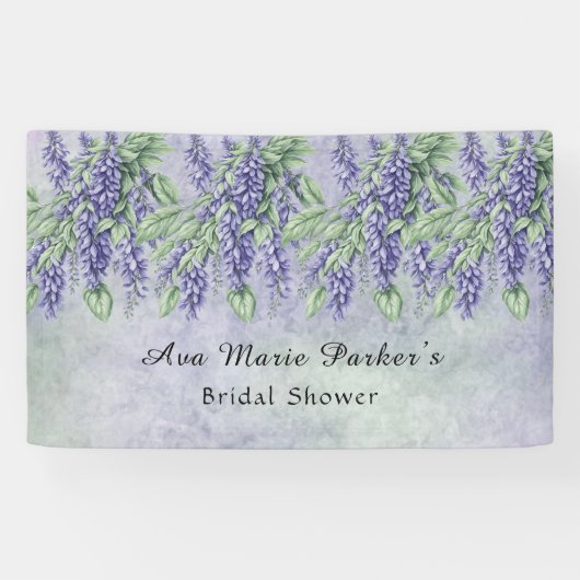 Gemäldetes Lavendel Wisteria Brautparty Banner (Horizontal)