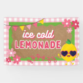 Gemäldetes Look Lemonade Standbanner Pink Gingham Banner (Horizontal)