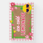 Gemäldetes Look Lemonade Standbanner Pink Gingham Banner (Vertikal)
