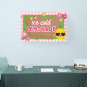 Gemäldetes Look Lemonade Standbanner Pink Gingham Banner (Messe)