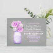 Gemäldetes Maurerjar rustikale Hochzeitseinladunge Einladung (Stehend Vorderseite)