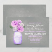 Gemäldetes Maurerjar rustikale Hochzeitseinladunge Einladung (Vorne/Hinten)