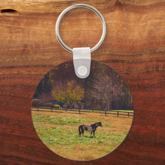 Gemäldetes Pferd in der Ferne Schlüsselanhänger (Vorderseite)