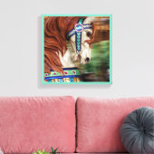 Gemäldetes Pferd Merry-go-Runde 6 in einer Serie Leinwanddruck (Insitu (Wohnzimmer))