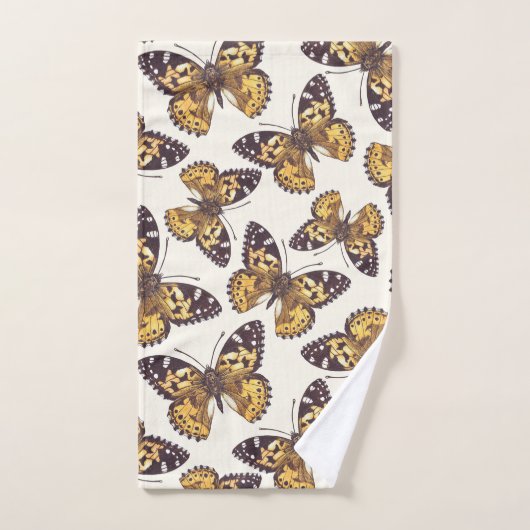 Gemäldetes Schmetterlingsmuster Badhandtuch Set (Handtuch)