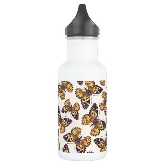 Gemäldetes Schmetterlingsmuster Edelstahlflasche (Links)