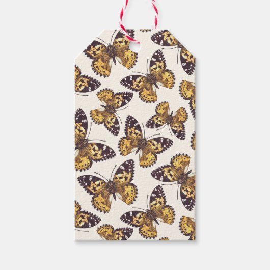 Gemäldetes Schmetterlingsmuster Geschenkanhänger (Vorderseite)