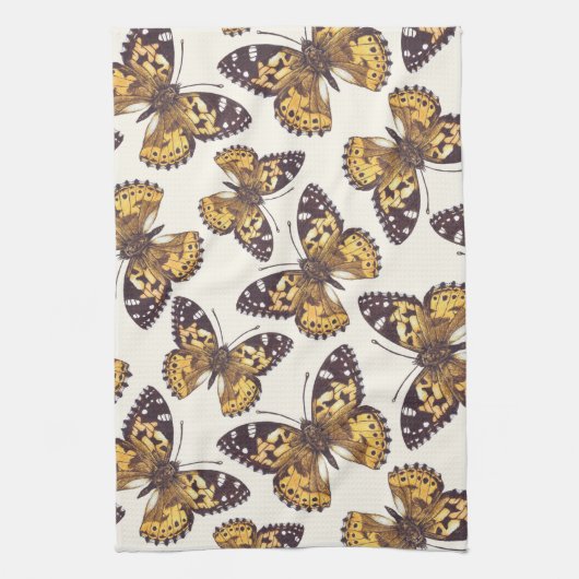 Gemäldetes Schmetterlingsmuster Geschirrtuch (Vertikal)