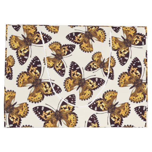 Gemäldetes Schmetterlingsmuster Große Geschenktüte (Rückseite)