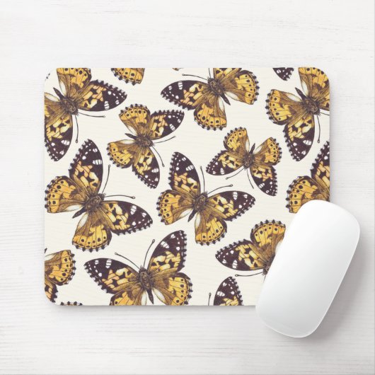 Gemäldetes Schmetterlingsmuster Mousepad (Mit Mouse)