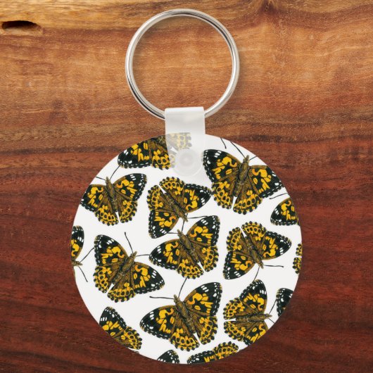 Gemäldetes Schmetterlingsmuster Schlüsselanhänger (Vorderseite)