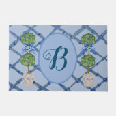 Gemäldetes Topiary Chinoiserie Ginger Jars Jar Doo Fußmatte (Vorderseite)