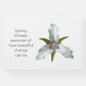 Gemäldetes Trillium Spring Wildblume Gästebuch (Rückseite)
