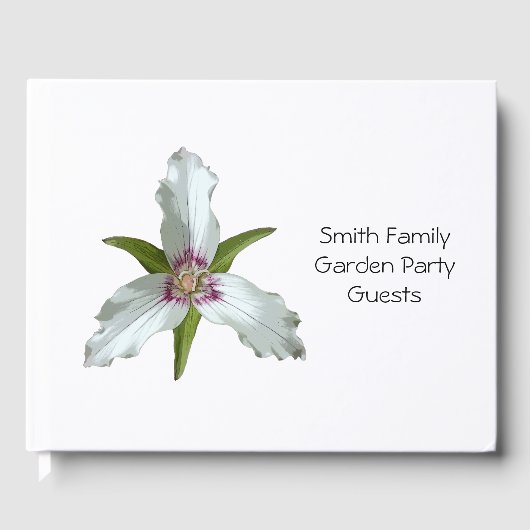 Gemäldetes Trillium Spring Wildblume Gästebuch (Vorderseite)
