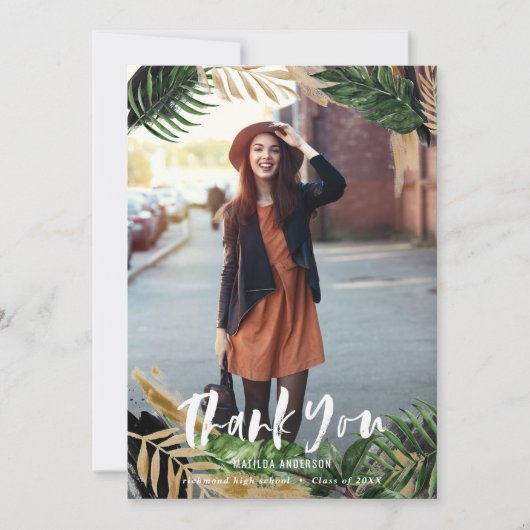 Gemäldetes tropisches Foto Abschluss vielen Dank (Vorderseite)