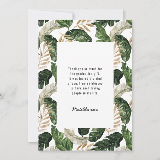 Gemäldetes tropisches Foto Abschluss vielen Dank (Rückseite)