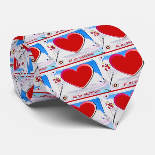 Gemäldetes Valentinherz Hinzufügen Ihres Fotos Krawatte (Gerollt)