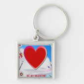 Gemäldetes Valentinherz Hinzufügen Ihres Fotos Schlüsselanhänger (Vorne)