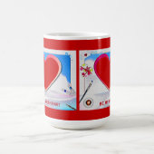 Gemäldetes Valentinherz Hinzufügen Ihres Fotos Tasse (Mittel)