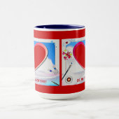 Gemäldetes Valentinherz Hinzufügen Ihres Fotos Tasse (Zentrum)