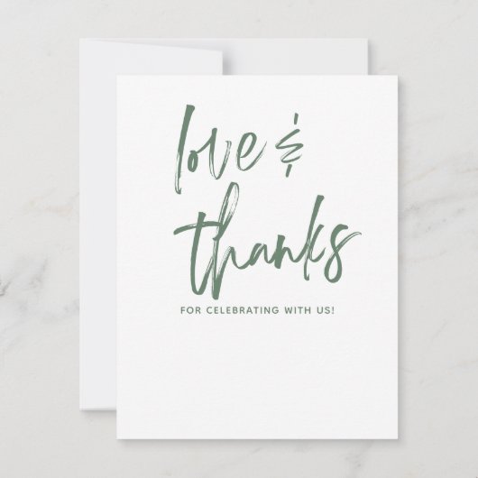 Gemäldetes Wasserfarbenherz Hochzeitsskript für Fo Dankeskarte (Rückseite)