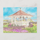 Gemäldetes weißes Gazebo in Cape Cod Postkarte (Vorderseite)