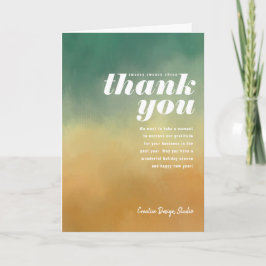 Gemalt Danke Ihnen Türkis Gold geflochtenes Geschä Feiertagskarte