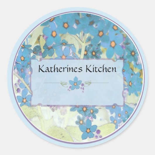 gemalt vergessen mir keine Krümelbeschriftungen Runder Aufkleber (Vorderseite)