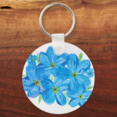 Gemalt vergisst-Me-Not's Cluster blauer Blumen Schlüsselanhänger (Vorderseite)