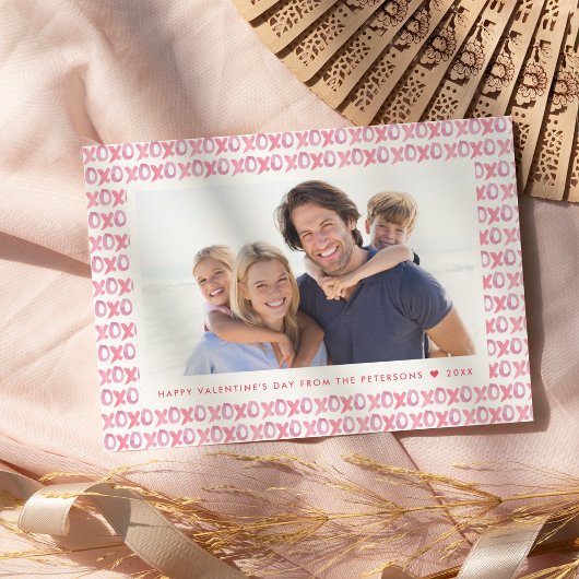Gemalt XOXO | Valentinstag - Fotokarte Feiertagskarte
