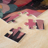 gemalte Abbildung der Natur der Berge Puzzle (Seite)